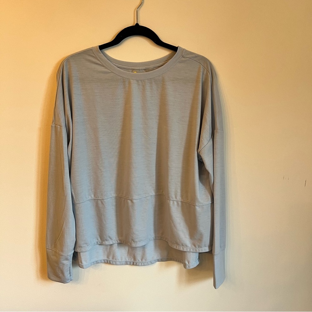 Zella Blue Long Sleeve Hi-Low Activewear T-Shirt | L - Picture 1 of 9